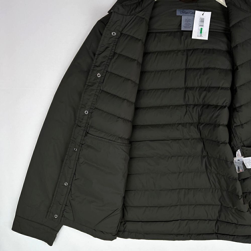 Dylan Gray Men Olive Green Shift Down Full-Zip Quilted Winter Puffer Jacket US L - Picture 6 of 13